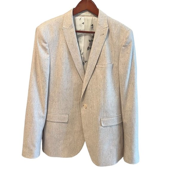 Asos 42 Reg NEW Mens Neutral Sports Coat Single Breasted 1 Button SuitBlazer